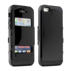 Apple iPhone 5/5S Slim Armor Flip Cover (Black)